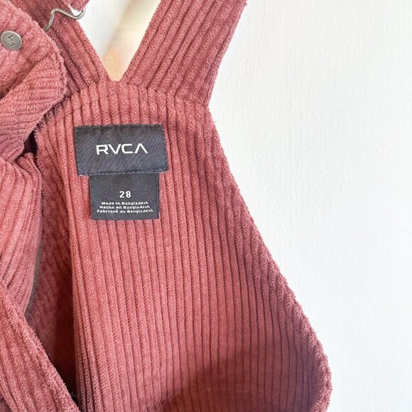 RVCA | Succession Dungarees Corduroy Straight Leg Overalls in Espresso Size 28 - Picture 6 of 6